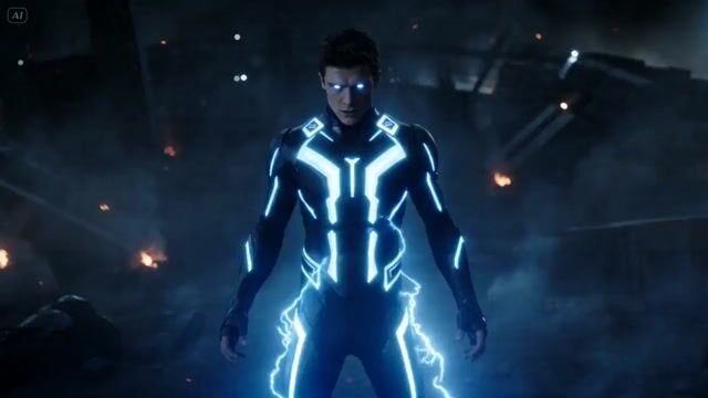 Superhuman Fighter Lightning Combat — Seedance 2.0 video prompt example