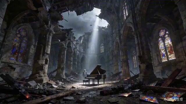 The Pianist And The Ruins Time Reversal 632 — Seedance 2.0 video prompt example
