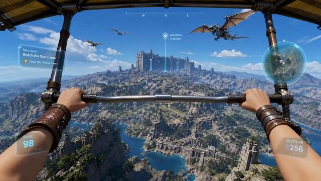 Vr Wingsuit Pilot Fantasy World — Seedance 2.0 video prompt example