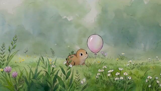Watercolor Cartoon Single Shot Video Prompt — Seedance 2.0 video prompt example